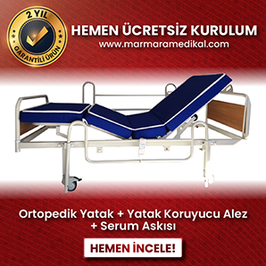 marcare serisi marmara cift motor sistemli ekonomik hasta karyolasi sunger yatak dahil298